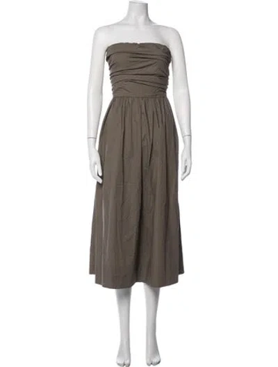 Pre-owned Pistola Strapless Midi Length Dress In Neutrals