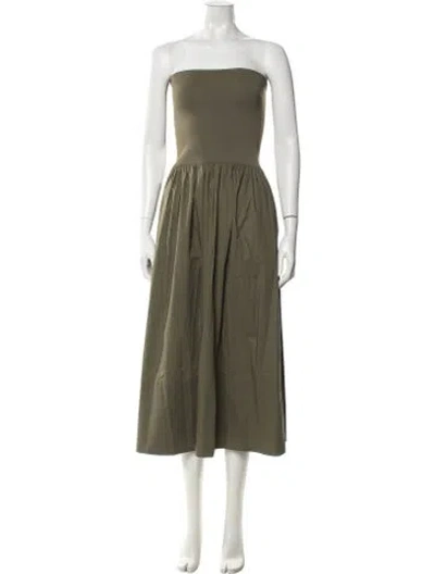 Pre-owned Pistola Strapless Midi Length Dress W/ Tags In Green
