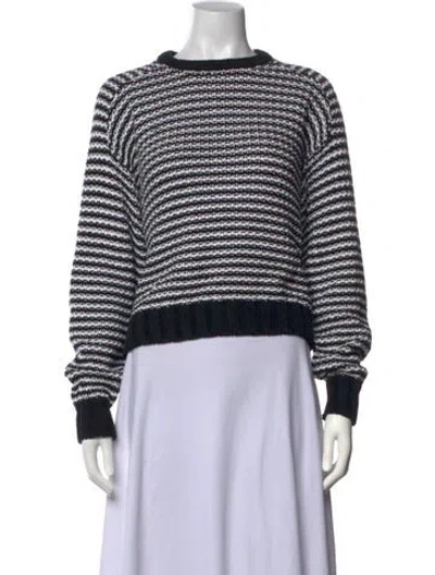 Pre-owned Pistola Striped Crew Neck Sweater In Black/white