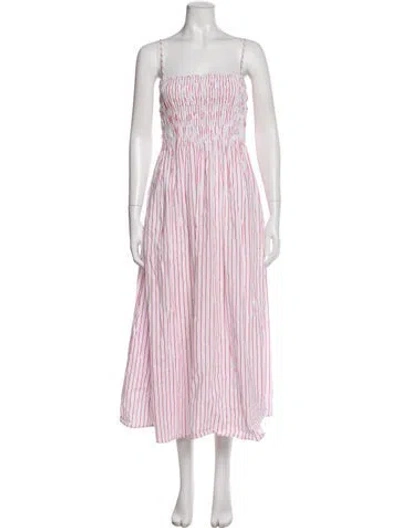 Pre-owned Pistola Striped Long Dress In Pink