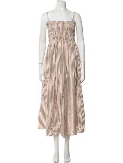 Pre-owned Pistola Striped Long Dress In Pink
