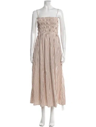 Pre-owned Pistola Striped Midi Length Dress In Neutral