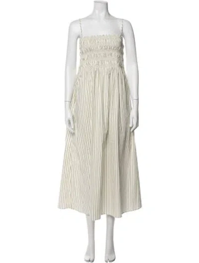 Pre-owned Pistola Striped Midi Length Dress In Neutrals