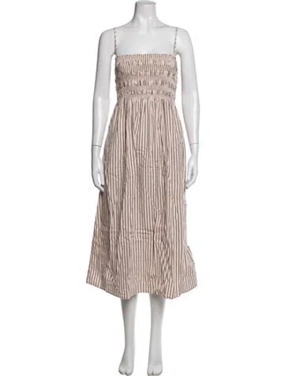 Pre-owned Pistola Striped Midi Length Dress In Neutrals