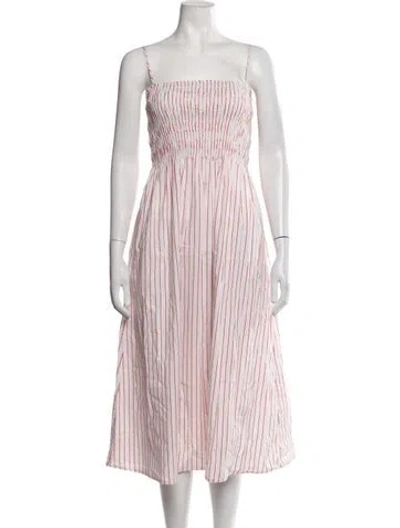 Pre-owned Pistola Striped Midi Length Dress In Pink