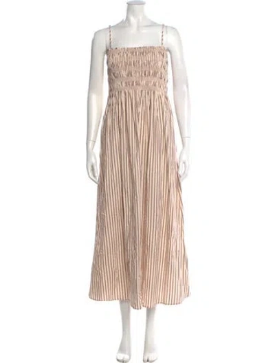 Pre-owned Pistola Striped Midi Length Dress W/ Tags In Neutral