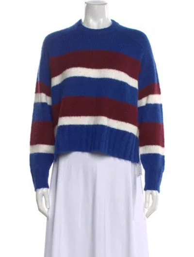 Pre-owned Pistola Striped Mock Neck Sweater In Blue