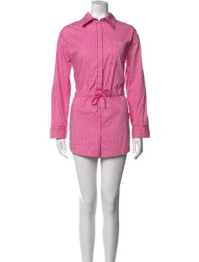 Pre-owned Pistola Striped Romper In Pink