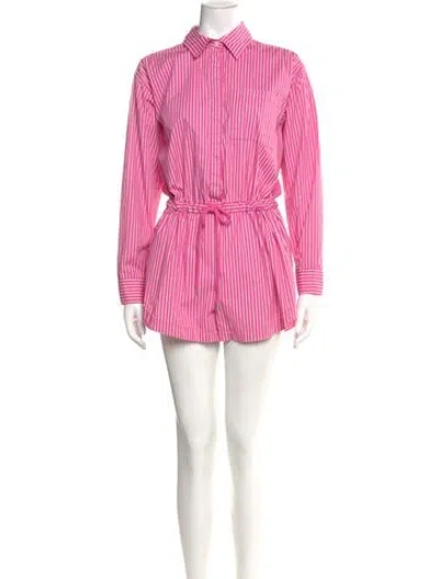 Pre-owned Pistola Striped Romper In Pink
