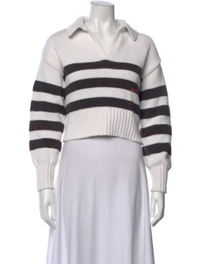 Pre-owned Pistola Striped V-neck Sweater In Multi