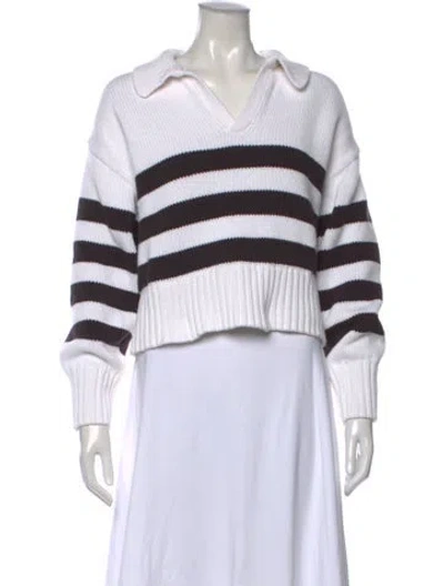 Pre-owned Pistola Striped V-neck Sweater In Neutral