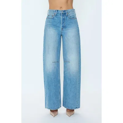 Pistola Wes High Rise Barrel Jeans In Glitz In Blue