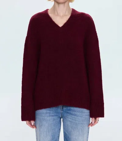 Pistola Talia Chunky Knit Sweater In Claret In Yellow