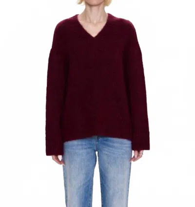 Pistola Talia V-neck Sweater In Deep Claret In Burgundy