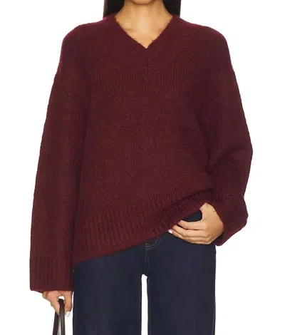 Pistola Talia Claret Sweater In Burgundy In White