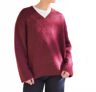 Pistola Talia V-neck Sweater In Claret In Burgundy