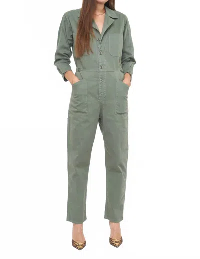Pistola Tanner Cotton Field Worker Jumpsuit In Olive In Green