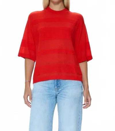Pistola Tara Featherweight Sweater Tee In Maraschino In Red