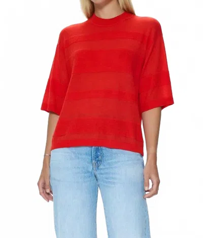 Pistola Tarra Featherweight Sweater In Maraschino In Red