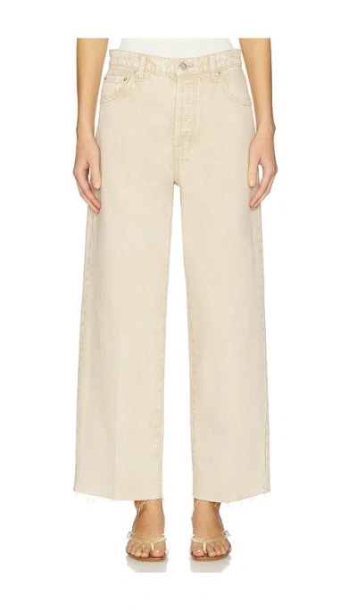 Pistola Tate Crop High Rise Bowed Wide Jeans In Neutral