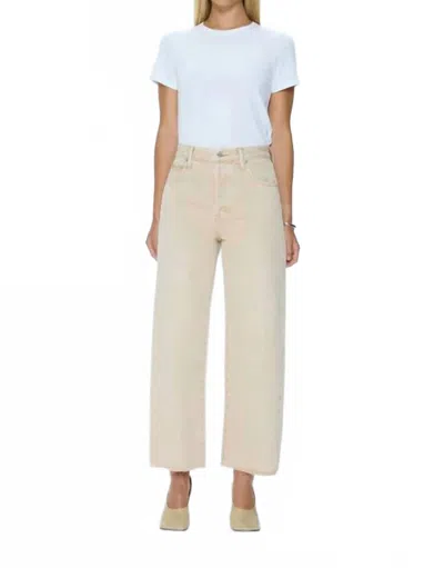 Pistola Tate Crop High Rise Bowed Wide Leg Jean In Dune In Neutral