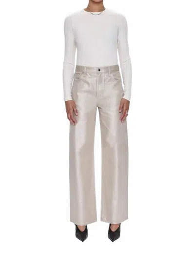 Pistola Tate High Rise Bowed Wide Leg Jeans In Champagne Luster In Neutral