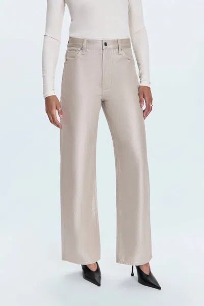 Pistola Tate High-rise Bowed Wide-leg Jeans In Champagne Luster In Neutral