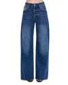 Pistola Tate High Rise Bowed Wide Leg Jeans In Fulton In Blue