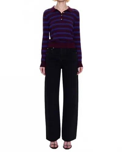 Pistola Tate High Rise Bowed Wide Leg Jeans In Midnight Hr In Black