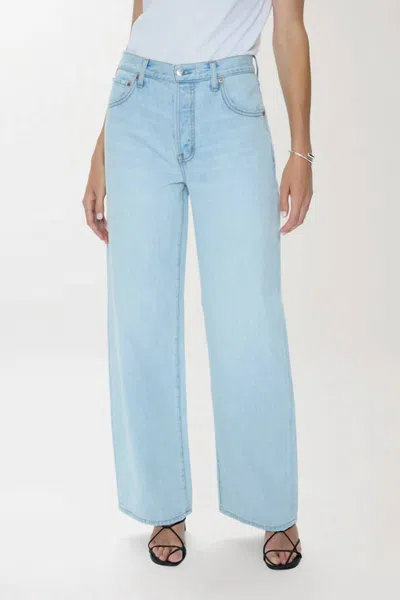 Pistola Tate High Rise Bowed Wide Leg Jeans In Postcards In Blue