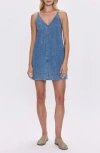 Pistola Tavi Pop Over Denim Dress In Palms In Brown