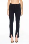 Pistola Lennon Raw Hem High Waist Crop Bootcut Jeans In Black