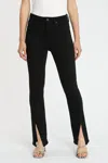 Pistola Teagan High Rise Vented Straight Jean In Dark Vinyl In Multi