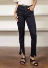 Pistola Teagan High Rise Vented Straight Jean In Dark Vinyl In Multi