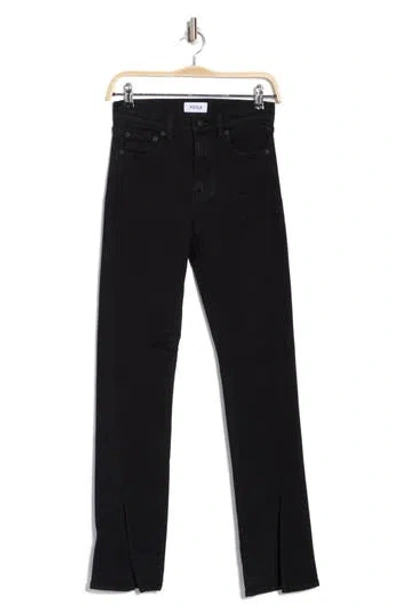 Pistola Teagan High Waist Slit Cuff Slim Leg Jeans In Dark Vinyl