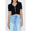 Pistola Tereza Short Sleeve Cardigan In Noir In Noir