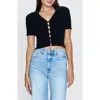 Pistola Tereza Short Sleeve Cardigan In Noir In Noir