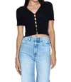Pistola Tereza Short Sleeve Cardigan In Noir In Black