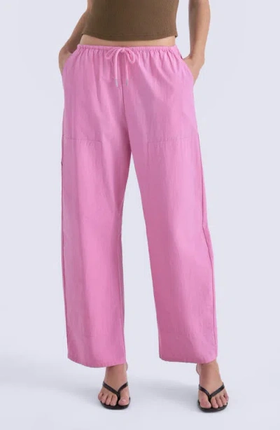 Pistola Theo Cotton Drawstring Pants In Pink