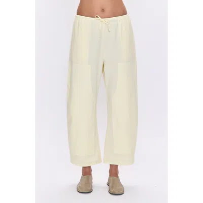 Pistola Theo Stretch Cotton Ankle Drawstring Pants In Yellow
