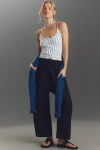 Pistola Theo Stretch Cotton Ankle Drawstring Pants In Blue