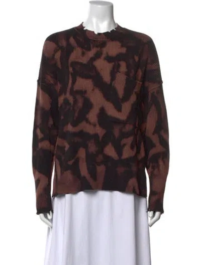 Pre-owned Pistola Tie-dye Print Crew Neck Sweater In Brown