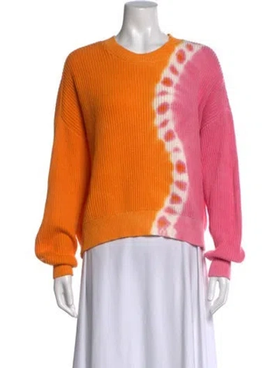 Pre-owned Pistola Tie-dye Print Crew Neck Sweater In Orange