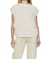 Pistola Trina Muscle Tee In Sable Stripe In White
