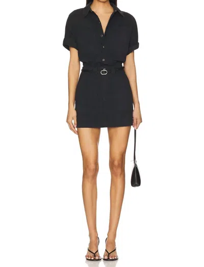 Pistola Tully Button-down Mini Dress In Fade To Black