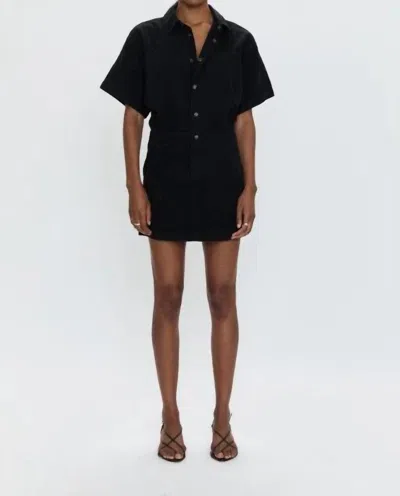 Pistola Tully Mini Button Down Dress In Fade To Black In Multi