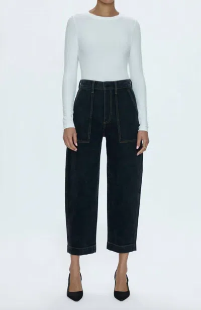 Pistola Turner Super High Rise Barrel Leg Jean In Lights Out In Multi