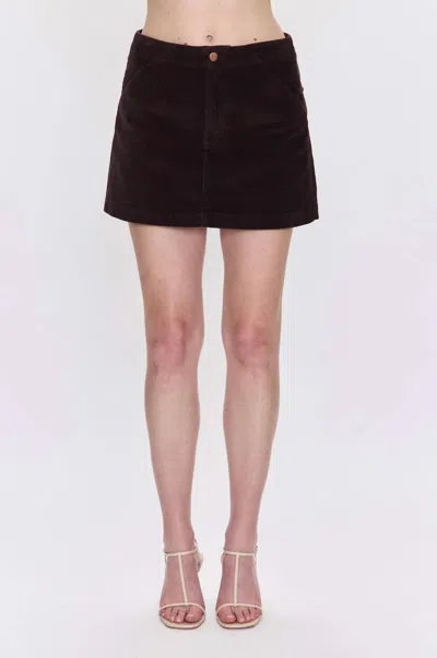 Pistola Uma High Rise Mini Skirt In Mocha In Black