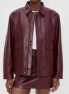 Pistola Valerie Faux Leather Biker Jacket In Claret In Yellow