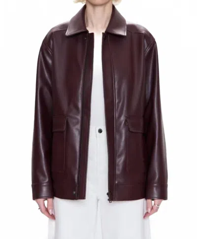Pistola Valerie Faux Leather Jacket In Cabernet In Burgundy